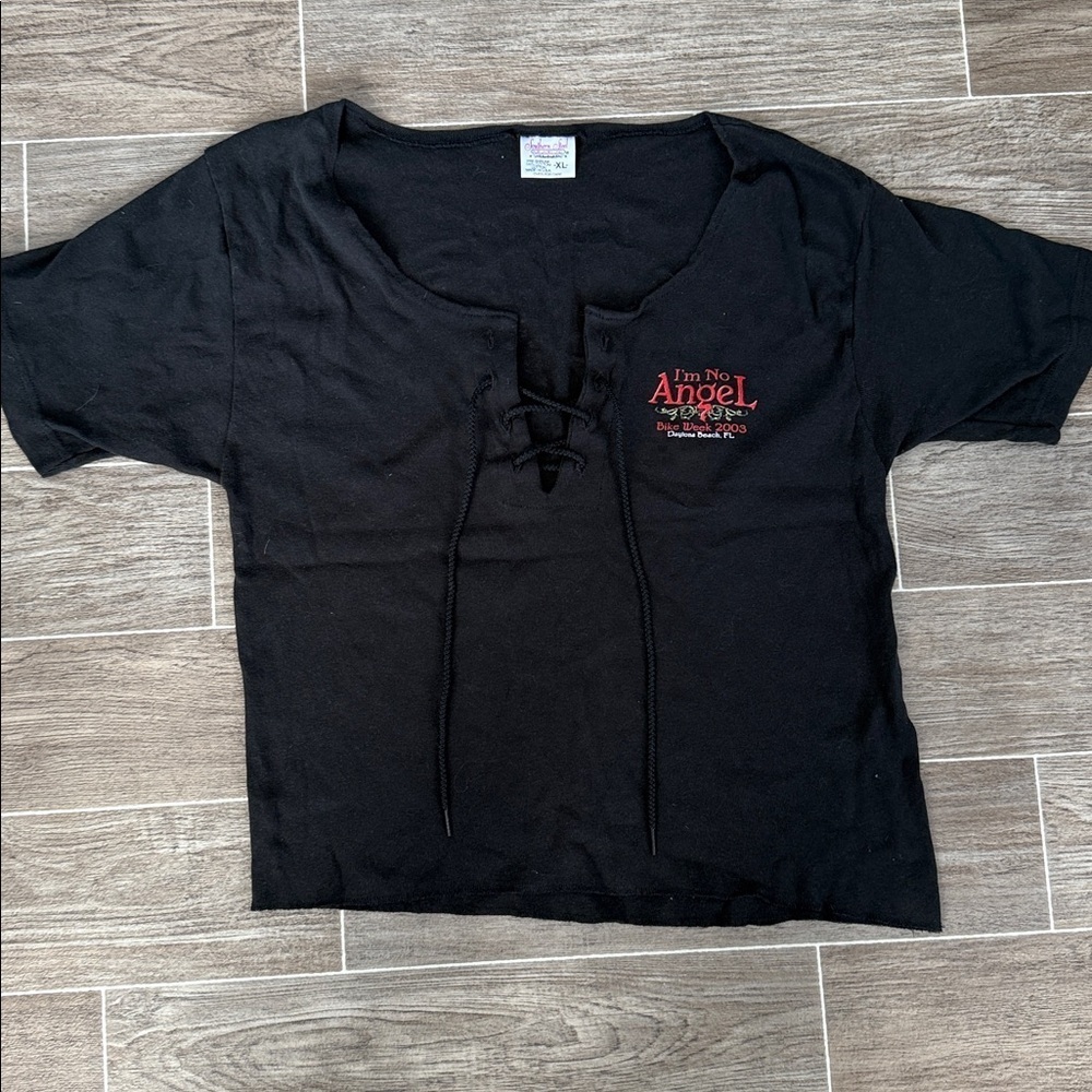 Black Lace-Up T-Shirt bikeWeek 2003